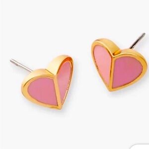Kate Spade ♠️ Heritage Spade it Heart Studs Earrings in Flamingo Pink